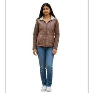 Faux Leather Jacket, B.C. Clothing, (M) Brown, Lightly Lined Good Condition